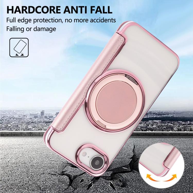 Étui de téléphone en cuir végétalien plaqué magnétique avec support rotatif ultra-mince, Pour iPhone 17e / 16e, Pour iPhone 17 Pro Max, Pour iPhone 17 Pro, Pour iPhone 17, Pour iPhone Air, Pour iPhone 16 Pro Max