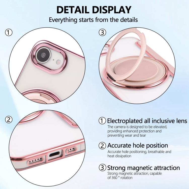 Étui de téléphone en cuir végétalien plaqué magnétique avec support rotatif ultra-mince, Pour iPhone 17e / 16e, Pour iPhone 17 Pro Max, Pour iPhone 17 Pro, Pour iPhone 17, Pour iPhone Air, Pour iPhone 16 Pro Max