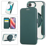 Étui de téléphone en cuir végétalien plaqué magnétique avec support rotatif ultra-mince, Pour iPhone 17e / 16e, Pour iPhone 17 Pro Max, Pour iPhone 17 Pro, Pour iPhone 17, Pour iPhone Air, Pour iPhone 16 Pro Max