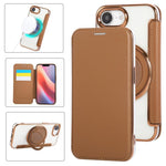 Étui de téléphone en cuir végétalien plaqué magnétique avec support rotatif ultra-mince, Pour iPhone 17e / 16e, Pour iPhone 17 Pro Max, Pour iPhone 17 Pro, Pour iPhone 17, Pour iPhone Air, Pour iPhone 16 Pro Max