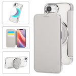Étui de téléphone en cuir végétalien plaqué magnétique avec support rotatif ultra-mince, Pour iPhone 17e / 16e, Pour iPhone 17 Pro Max, Pour iPhone 17 Pro, Pour iPhone 17, Pour iPhone Air, Pour iPhone 16 Pro Max