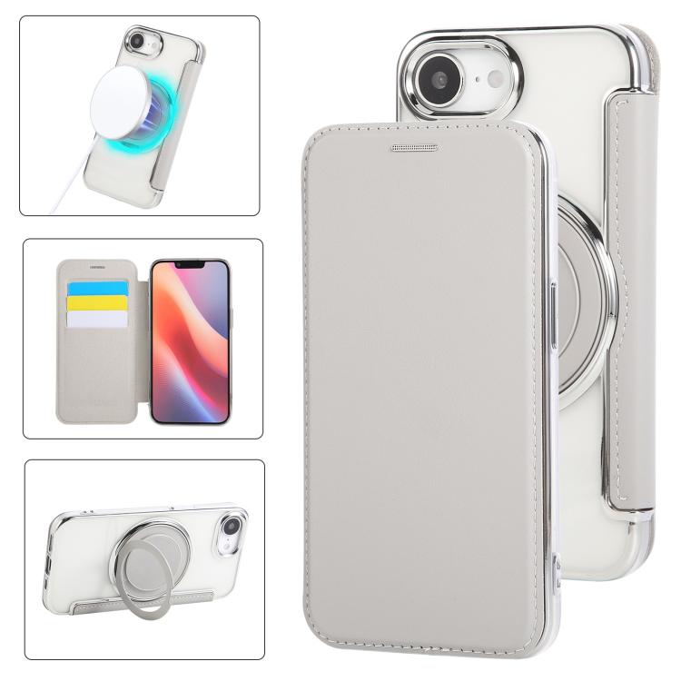 Étui de téléphone en cuir végétalien plaqué magnétique avec support rotatif ultra-mince, Pour iPhone 17e / 16e, Pour iPhone 17 Pro Max, Pour iPhone 17 Pro, Pour iPhone 17, Pour iPhone Air, Pour iPhone 16 Pro Max
