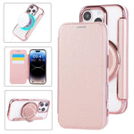Étui de téléphone en cuir vegan plaqué magnétique ultra-fin avec support rotatif, pour iPhone 16 Pro, pour iPhone 16 Plus, pour iPhone 16, pour iPhone 15 Pro Max, pour iPhone 15 Pro, pour iPhone 15 Plus / 14 Plus