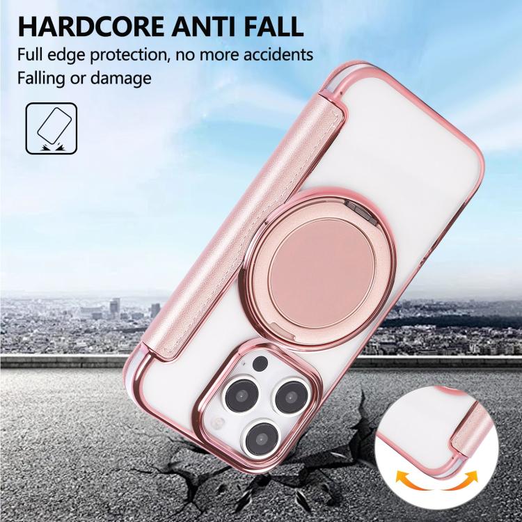 Étui de téléphone en cuir vegan plaqué magnétique ultra-fin avec support rotatif, pour iPhone 16 Pro, pour iPhone 16 Plus, pour iPhone 16, pour iPhone 15 Pro Max, pour iPhone 15 Pro, pour iPhone 15 Plus / 14 Plus