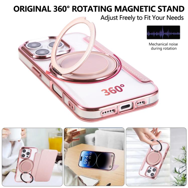 Étui de téléphone en cuir vegan plaqué magnétique ultra-fin avec support rotatif, pour iPhone 16 Pro, pour iPhone 16 Plus, pour iPhone 16, pour iPhone 15 Pro Max, pour iPhone 15 Pro, pour iPhone 15 Plus / 14 Plus