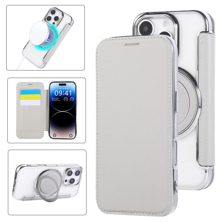 Étui de téléphone en cuir vegan plaqué magnétique ultra-fin avec support rotatif, pour iPhone 16 Pro, pour iPhone 16 Plus, pour iPhone 16, pour iPhone 15 Pro Max, pour iPhone 15 Pro, pour iPhone 15 Plus / 14 Plus