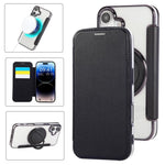 Étui de téléphone en cuir vegan plaqué magnétique ultra-fin avec support rotatif, pour iPhone 16 Pro, pour iPhone 16 Plus, pour iPhone 16, pour iPhone 15 Pro Max, pour iPhone 15 Pro, pour iPhone 15 Plus / 14 Plus