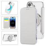 Étui de téléphone en cuir vegan plaqué magnétique ultra-fin avec support rotatif, pour iPhone 16 Pro, pour iPhone 16 Plus, pour iPhone 16, pour iPhone 15 Pro Max, pour iPhone 15 Pro, pour iPhone 15 Plus / 14 Plus