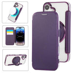 Étui de téléphone en cuir vegan plaqué magnétique ultra-fin avec support rotatif, pour iPhone 16 Pro, pour iPhone 16 Plus, pour iPhone 16, pour iPhone 15 Pro Max, pour iPhone 15 Pro, pour iPhone 15 Plus / 14 Plus