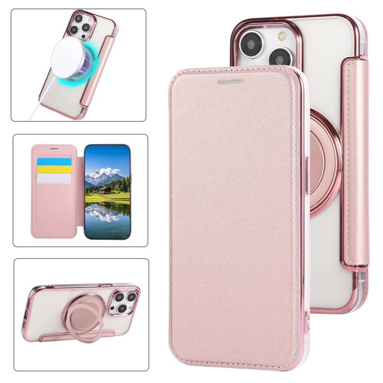 Étui de téléphone en cuir vegan plaqué magnétique ultra-fin avec support rotatif, pour iPhone 16 Pro, pour iPhone 16 Plus, pour iPhone 16, pour iPhone 15 Pro Max, pour iPhone 15 Pro, pour iPhone 15 Plus / 14 Plus