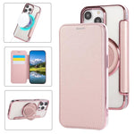 Étui de téléphone en cuir vegan plaqué magnétique ultra-fin avec support rotatif, pour iPhone 16 Pro, pour iPhone 16 Plus, pour iPhone 16, pour iPhone 15 Pro Max, pour iPhone 15 Pro, pour iPhone 15 Plus / 14 Plus