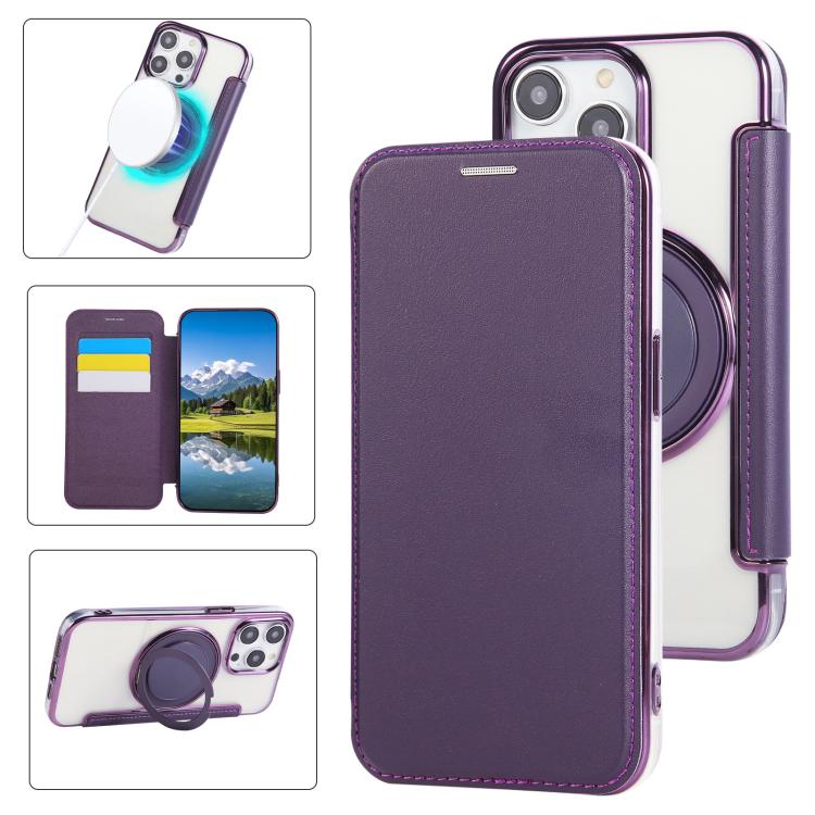 Étui de téléphone en cuir vegan plaqué magnétique ultra-fin avec support rotatif, pour iPhone 16 Pro, pour iPhone 16 Plus, pour iPhone 16, pour iPhone 15 Pro Max, pour iPhone 15 Pro, pour iPhone 15 Plus / 14 Plus