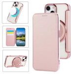 Étui de téléphone en cuir vegan plaqué magnétique ultra-fin avec support rotatif, pour iPhone 16 Pro, pour iPhone 16 Plus, pour iPhone 16, pour iPhone 15 Pro Max, pour iPhone 15 Pro, pour iPhone 15 Plus / 14 Plus