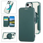 Étui de téléphone en cuir vegan plaqué magnétique ultra-fin avec support rotatif, pour iPhone 16 Pro, pour iPhone 16 Plus, pour iPhone 16, pour iPhone 15 Pro Max, pour iPhone 15 Pro, pour iPhone 15 Plus / 14 Plus