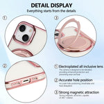Étui de téléphone en cuir végétalien plaqué magnétique ultra-mince avec support rotatif, Pour iPhone 15, Pour iPhone 14 / 13, Pour iPhone 14 Pro, Pour iPhone 14 Pro Max, Pour iPhone 13 Pro Max, Pour iPhone 13 Pro
