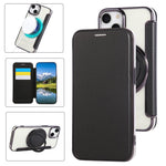 Étui de téléphone en cuir végétalien plaqué magnétique ultra-mince avec support rotatif, Pour iPhone 15, Pour iPhone 14 / 13, Pour iPhone 14 Pro, Pour iPhone 14 Pro Max, Pour iPhone 13 Pro Max, Pour iPhone 13 Pro