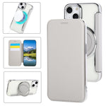 Étui de téléphone en cuir végétalien plaqué magnétique ultra-mince avec support rotatif, Pour iPhone 15, Pour iPhone 14 / 13, Pour iPhone 14 Pro, Pour iPhone 14 Pro Max, Pour iPhone 13 Pro Max, Pour iPhone 13 Pro