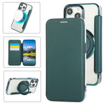 Étui de téléphone en cuir végétalien plaqué magnétique ultra-mince avec support rotatif, Pour iPhone 15, Pour iPhone 14 / 13, Pour iPhone 14 Pro, Pour iPhone 14 Pro Max, Pour iPhone 13 Pro Max, Pour iPhone 13 Pro