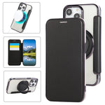 Étui de téléphone en cuir végétalien plaqué magnétique ultra-mince avec support rotatif, Pour iPhone 15, Pour iPhone 14 / 13, Pour iPhone 14 Pro, Pour iPhone 14 Pro Max, Pour iPhone 13 Pro Max, Pour iPhone 13 Pro