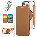 Étui de téléphone en cuir végétalien plaqué magnétique ultra-mince avec support rotatif, Pour iPhone 15, Pour iPhone 14 / 13, Pour iPhone 14 Pro, Pour iPhone 14 Pro Max, Pour iPhone 13 Pro Max, Pour iPhone 13 Pro