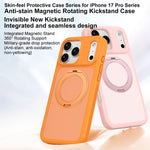 Étui de téléphone avec armure magnétique et support rotatif anti-taches doux pour la peau, Pour iPhone 17 Pro Max, Pour iPhone 17 Pro