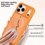 Étui de téléphone avec armure magnétique et support rotatif anti-taches doux pour la peau, Pour iPhone 17 Pro Max, Pour iPhone 17 Pro