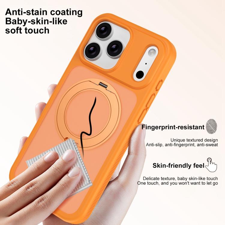 Étui de téléphone avec armure magnétique et support rotatif anti-taches doux pour la peau, Pour iPhone 17 Pro Max, Pour iPhone 17 Pro