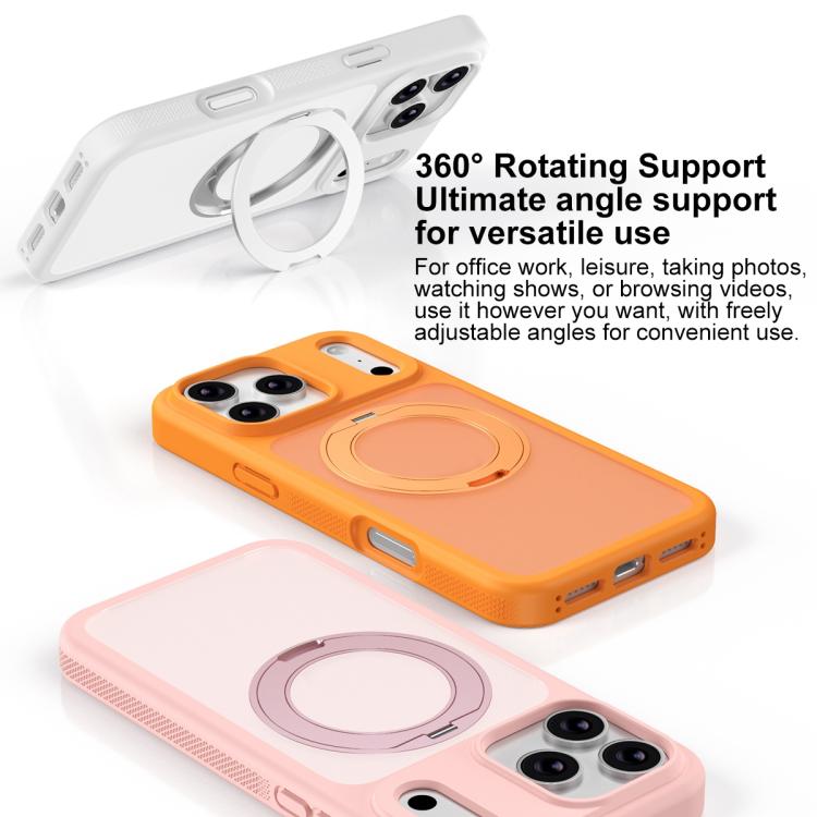 Étui de téléphone avec armure magnétique et support rotatif anti-taches doux pour la peau, Pour iPhone 17 Pro Max, Pour iPhone 17 Pro