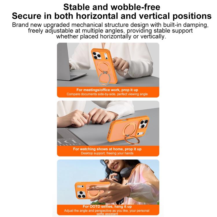 Étui de téléphone avec armure magnétique et support rotatif anti-taches doux pour la peau, Pour iPhone 17 Pro Max, Pour iPhone 17 Pro