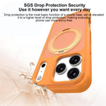 Étui de téléphone avec armure magnétique et support rotatif anti-taches doux pour la peau, Pour iPhone 17 Pro Max, Pour iPhone 17 Pro