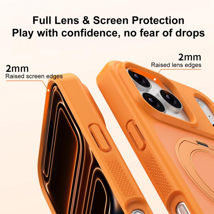 Étui de téléphone avec armure magnétique et support rotatif anti-taches doux pour la peau, Pour iPhone 17 Pro Max, Pour iPhone 17 Pro