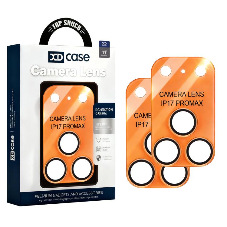 XDcase 2pcs Protection d'objectif d'appareil photo intégrée en acrylique dépoli translucide, Pour iPhone 17 Pro Max, Pour iPhone 17 Pro