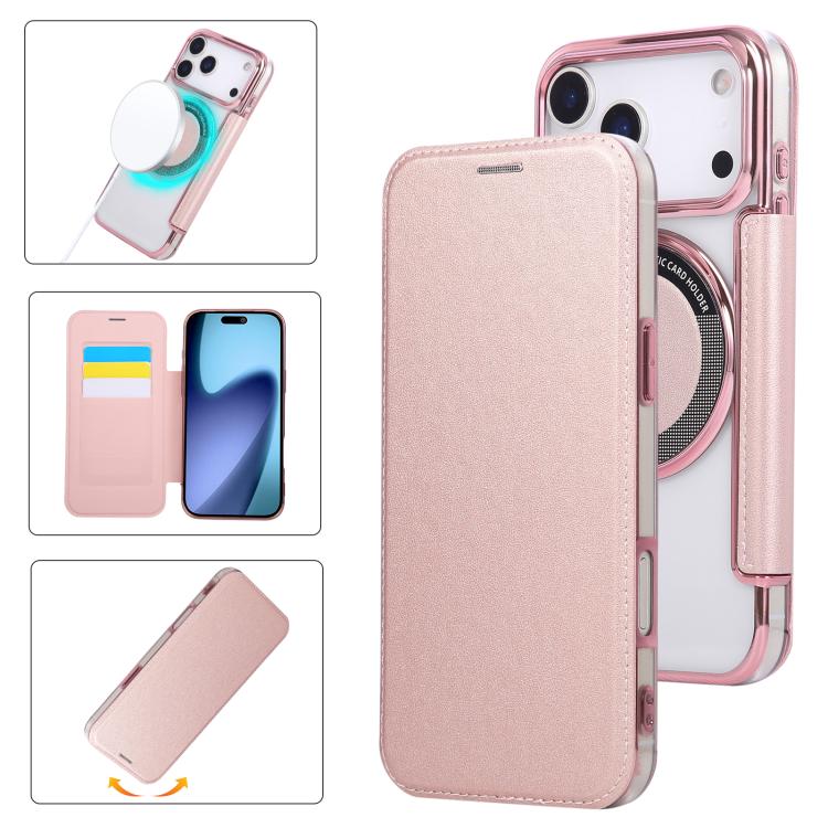 Étui de téléphone en cuir vegan à placage magnétique ultra-fin, Pour iPhone 17 Pro Max, Pour iPhone 17 Pro, Pour iPhone 17, Pour iPhone Air, Pour iPhone 16e, Pour iPhone 16 Pro Max