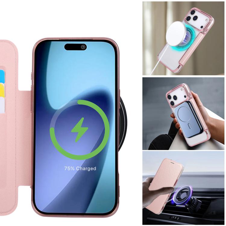 Étui de téléphone en cuir vegan à placage magnétique ultra-fin, Pour iPhone 17 Pro Max, Pour iPhone 17 Pro, Pour iPhone 17, Pour iPhone Air, Pour iPhone 16e, Pour iPhone 16 Pro Max