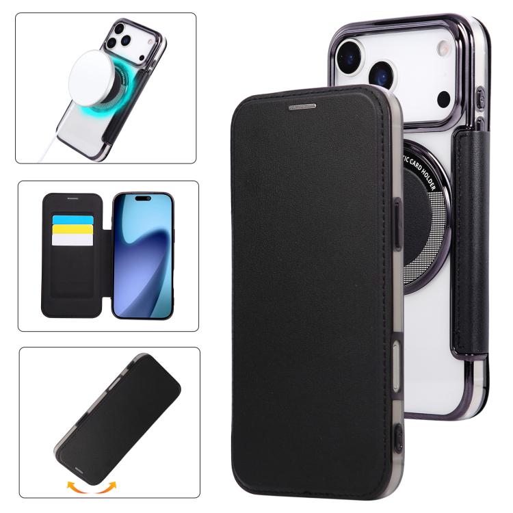 Étui de téléphone en cuir vegan à placage magnétique ultra-fin, Pour iPhone 17 Pro Max, Pour iPhone 17 Pro, Pour iPhone 17, Pour iPhone Air, Pour iPhone 16e, Pour iPhone 16 Pro Max