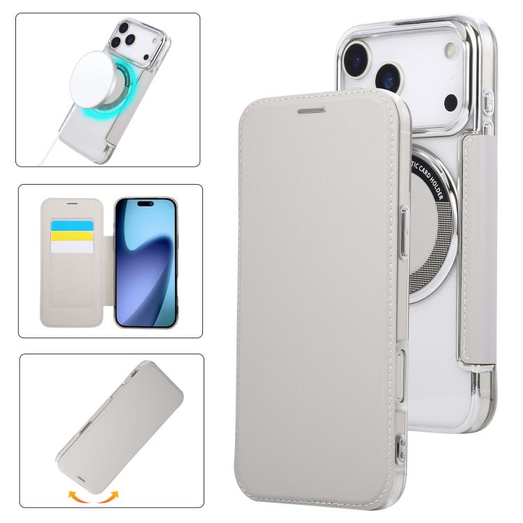 Étui de téléphone en cuir vegan à placage magnétique ultra-fin, Pour iPhone 17 Pro Max, Pour iPhone 17 Pro, Pour iPhone 17, Pour iPhone Air, Pour iPhone 16e, Pour iPhone 16 Pro Max