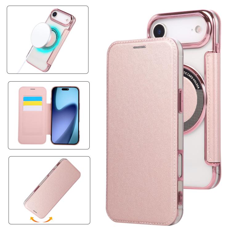 Étui de téléphone en cuir vegan à placage magnétique ultra-fin, Pour iPhone 17 Pro Max, Pour iPhone 17 Pro, Pour iPhone 17, Pour iPhone Air, Pour iPhone 16e, Pour iPhone 16 Pro Max