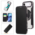 Étui de téléphone en cuir vegan à placage magnétique ultra-fin, Pour iPhone 17 Pro Max, Pour iPhone 17 Pro, Pour iPhone 17, Pour iPhone Air, Pour iPhone 16e, Pour iPhone 16 Pro Max