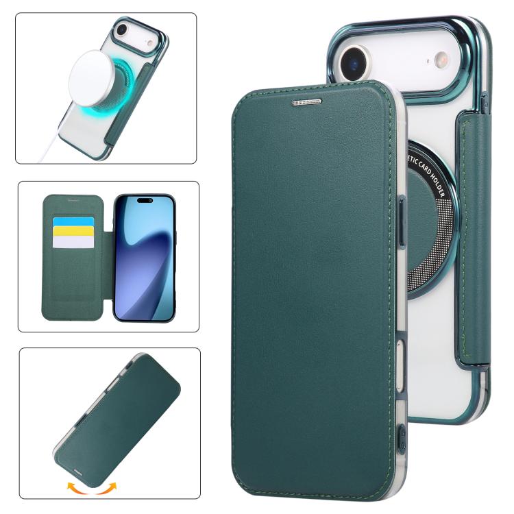 Étui de téléphone en cuir vegan à placage magnétique ultra-fin, Pour iPhone 17 Pro Max, Pour iPhone 17 Pro, Pour iPhone 17, Pour iPhone Air, Pour iPhone 16e, Pour iPhone 16 Pro Max