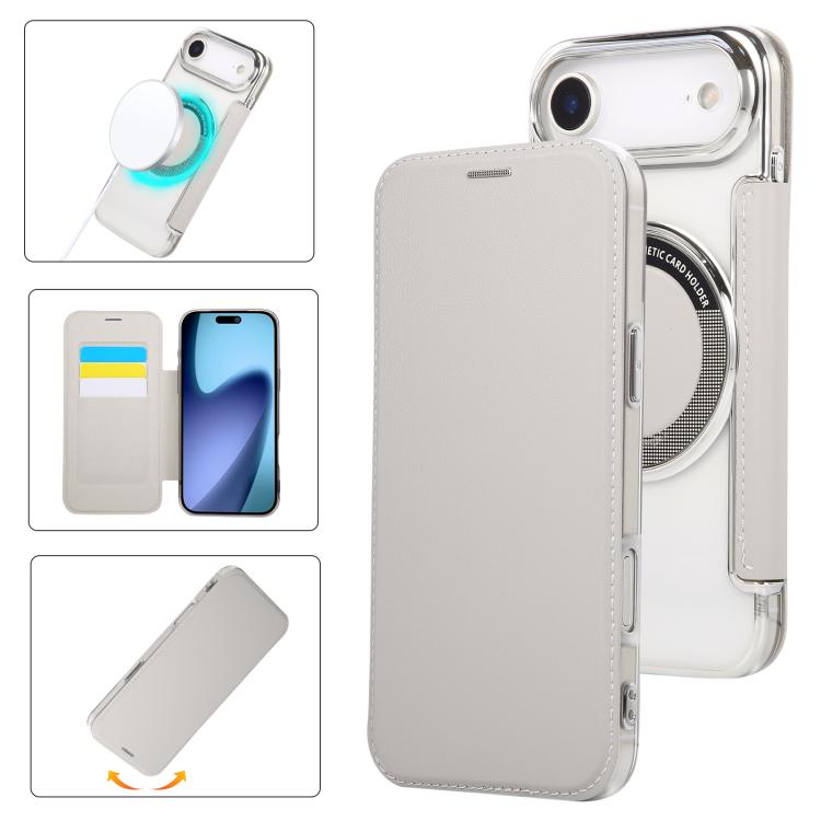 Étui de téléphone en cuir vegan à placage magnétique ultra-fin, Pour iPhone 17 Pro Max, Pour iPhone 17 Pro, Pour iPhone 17, Pour iPhone Air, Pour iPhone 16e, Pour iPhone 16 Pro Max