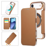 Étui de téléphone en cuir vegan à placage magnétique ultra-fin, Pour iPhone 17 Pro Max, Pour iPhone 17 Pro, Pour iPhone 17, Pour iPhone Air, Pour iPhone 16e, Pour iPhone 16 Pro Max