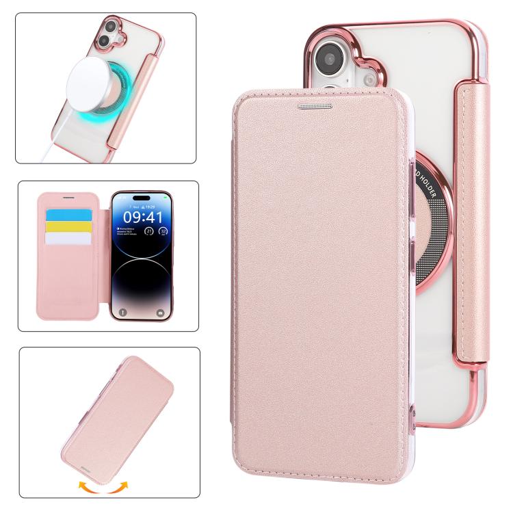 Étui de téléphone en cuir vegan à placage magnétique ultra-fin, Pour iPhone 17 Pro Max, Pour iPhone 17 Pro, Pour iPhone 17, Pour iPhone Air, Pour iPhone 16e, Pour iPhone 16 Pro Max