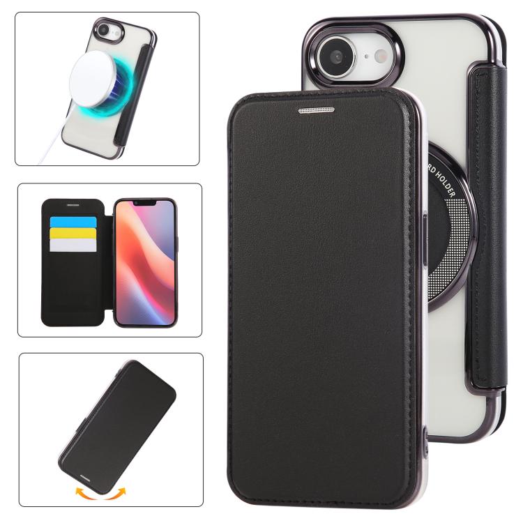 Étui de téléphone en cuir vegan à placage magnétique ultra-fin, Pour iPhone 17 Pro Max, Pour iPhone 17 Pro, Pour iPhone 17, Pour iPhone Air, Pour iPhone 16e, Pour iPhone 16 Pro Max