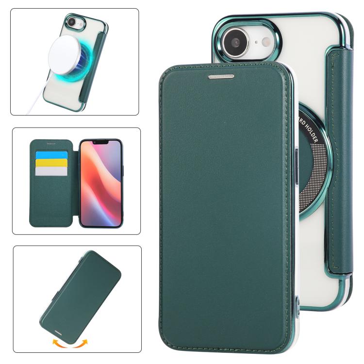 Étui de téléphone en cuir vegan à placage magnétique ultra-fin, Pour iPhone 17 Pro Max, Pour iPhone 17 Pro, Pour iPhone 17, Pour iPhone Air, Pour iPhone 16e, Pour iPhone 16 Pro Max