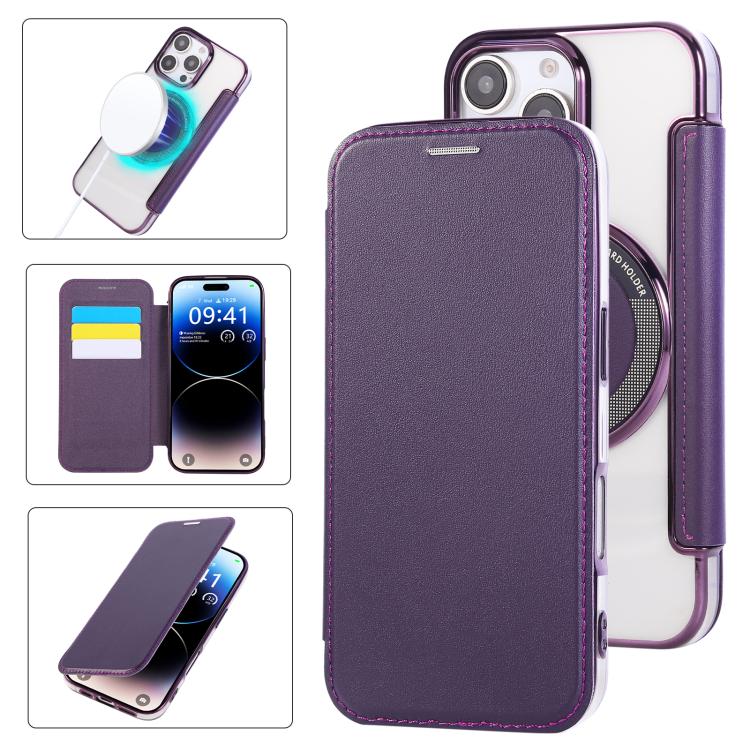 Étui de téléphone en cuir vegan à placage magnétique ultra-fin, Pour iPhone 17 Pro Max, Pour iPhone 17 Pro, Pour iPhone 17, Pour iPhone Air, Pour iPhone 16e, Pour iPhone 16 Pro Max