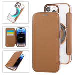 Étui de téléphone en cuir vegan à placage magnétique ultra-fin, Pour iPhone 17 Pro Max, Pour iPhone 17 Pro, Pour iPhone 17, Pour iPhone Air, Pour iPhone 16e, Pour iPhone 16 Pro Max