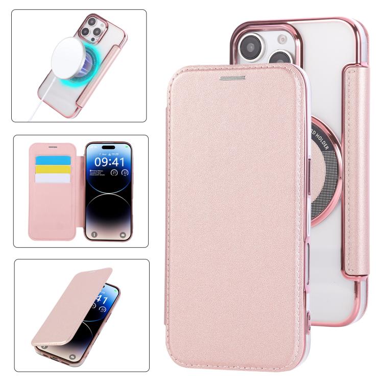 Étui de téléphone en cuir végétalien plaqué magnétique ultra-mince, pour iPhone 16 Pro, pour iPhone 16 Plus, pour iPhone 16, pour iPhone 15 Pro Max, pour iPhone 15 Pro, pour iPhone 15 Plus / 14 Plus