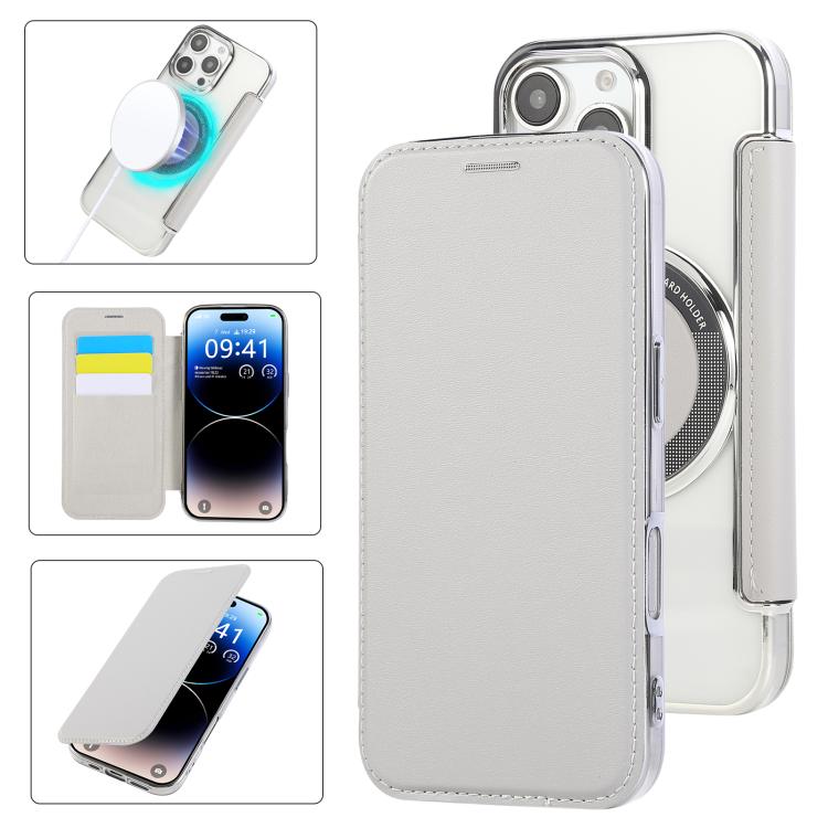 Étui de téléphone en cuir végétalien plaqué magnétique ultra-mince, pour iPhone 16 Pro, pour iPhone 16 Plus, pour iPhone 16, pour iPhone 15 Pro Max, pour iPhone 15 Pro, pour iPhone 15 Plus / 14 Plus