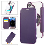 Étui de téléphone en cuir végétalien plaqué magnétique ultra-mince, pour iPhone 16 Pro, pour iPhone 16 Plus, pour iPhone 16, pour iPhone 15 Pro Max, pour iPhone 15 Pro, pour iPhone 15 Plus / 14 Plus