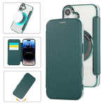 Étui de téléphone en cuir végétalien plaqué magnétique ultra-mince, pour iPhone 16 Pro, pour iPhone 16 Plus, pour iPhone 16, pour iPhone 15 Pro Max, pour iPhone 15 Pro, pour iPhone 15 Plus / 14 Plus